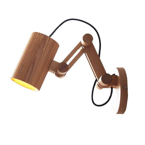 Applique murale LED ajustable en bois avec spot - vue 4 sur 5