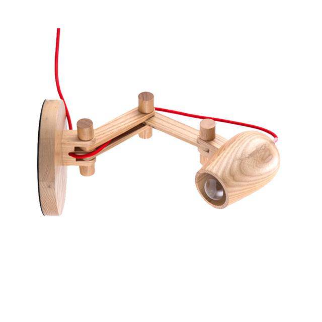 Applique murale LED ajustable en bois avec spot - vue 3 sur 5