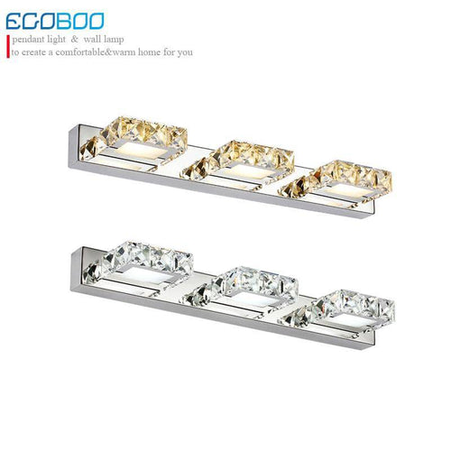 Applique murale LED en cristal carrée pour miroir de salle de bain - vue 2 sur 2