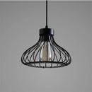 Suspension design industriel avec lampe en cage