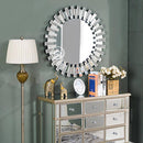 Grand miroir rond mural soleil Console