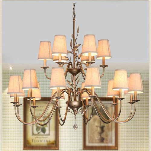 Lustre en chandelier avec abat-jour Art Deco - vue 2 sur 2