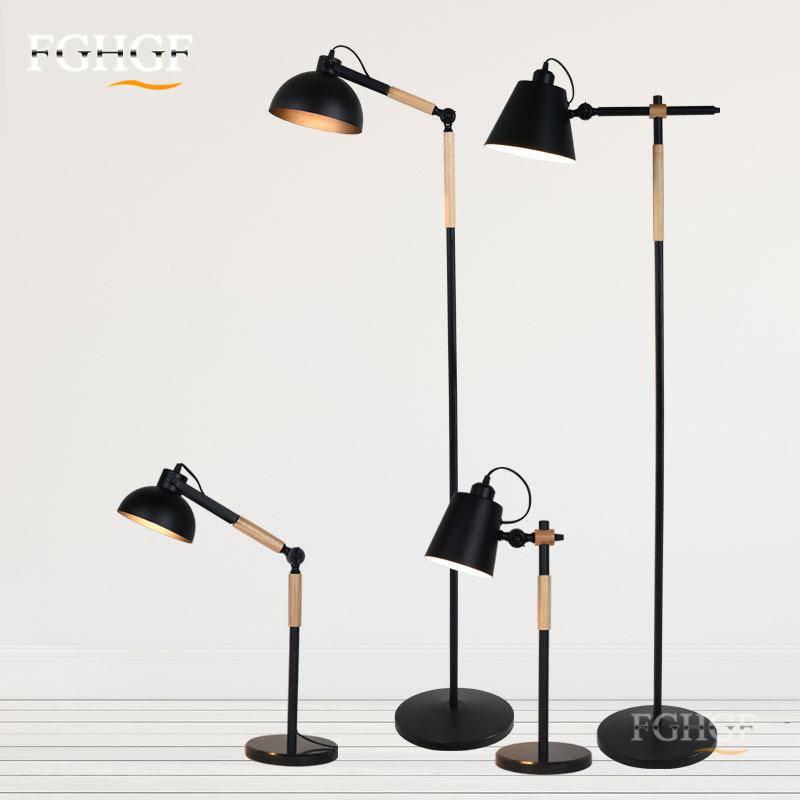 Lampadaire en bois et métal design ajustable Floor - vue 2 sur 8