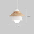 Suspension conique design en bois et métal (noir ou blanc)