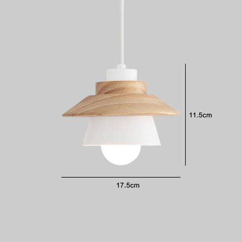 Suspension conique design en bois et métal (noir ou blanc) - vue 4 sur 4