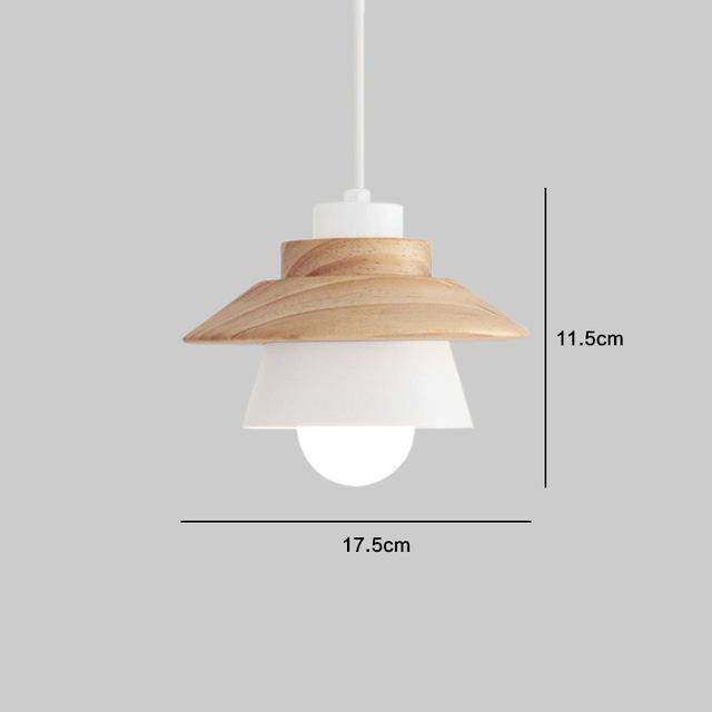 Suspension conique design en bois et métal (noir ou blanc) - vue 3 sur 4