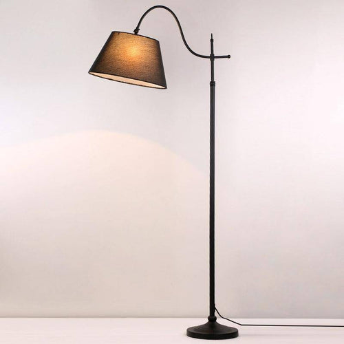 Lampadaire rustique à LED avec abat-jour en tissu - vue 2 sur 2