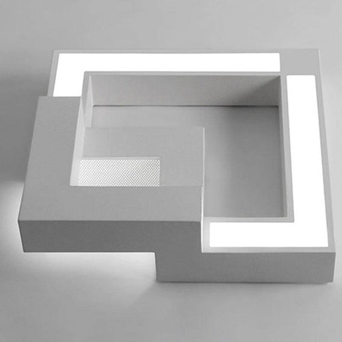 Plafonnier design LED géométrique noir ou blanc (plusieurs tailles) - vue 5 sur 4