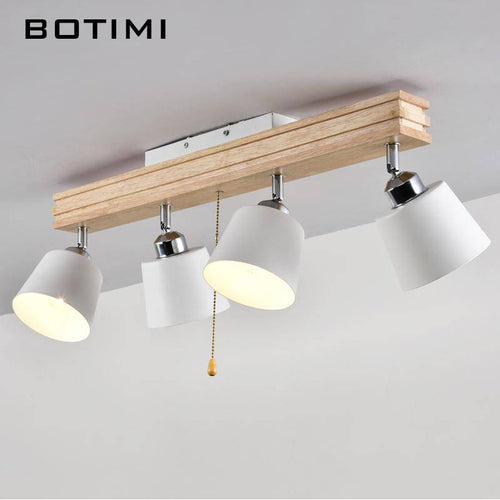 Plafonnier LED ajustable en bois et métal - vue 4 sur 7