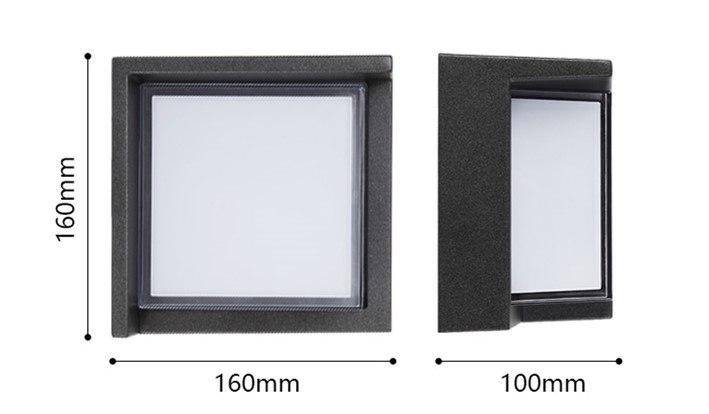 Applique extérieur LED carrée noire Porch - vue 3 sur 4