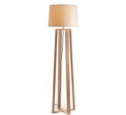 Lampadaire style japonais avec pieds en bois et abat-jour Nordic - vue 2 sur 6