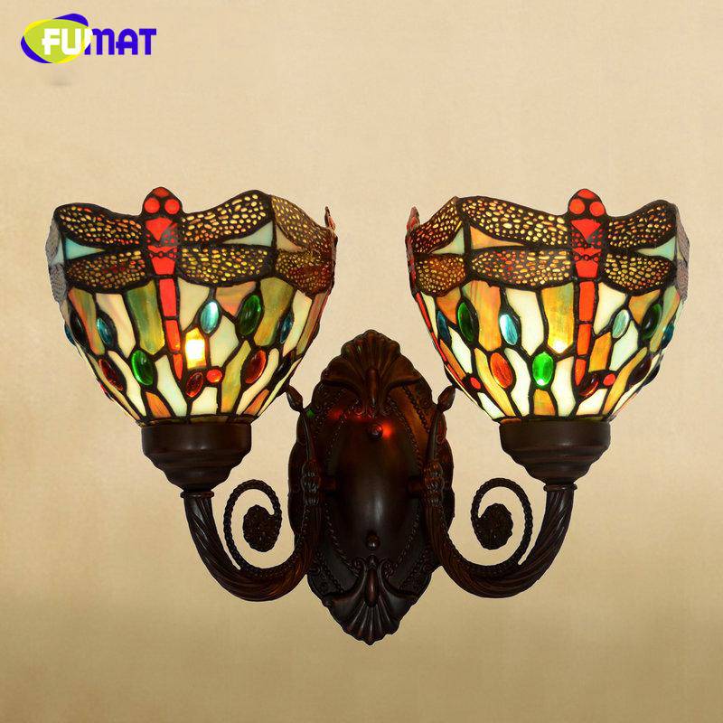 Applique murale antique rustique en verre à formes colorées FUMAT - vue 2 sur 6