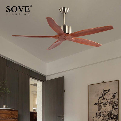 Ventilateur de plafond avec hélices en bois - vue 2 sur 2