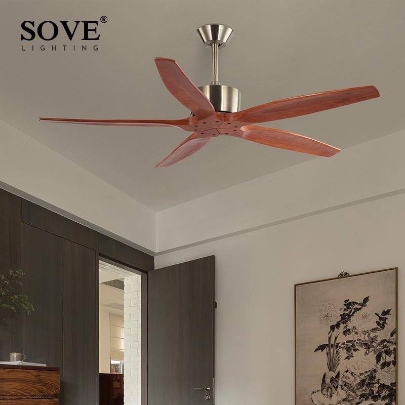 Ventilateur de plafond avec hélices en bois - vue 2 sur 2