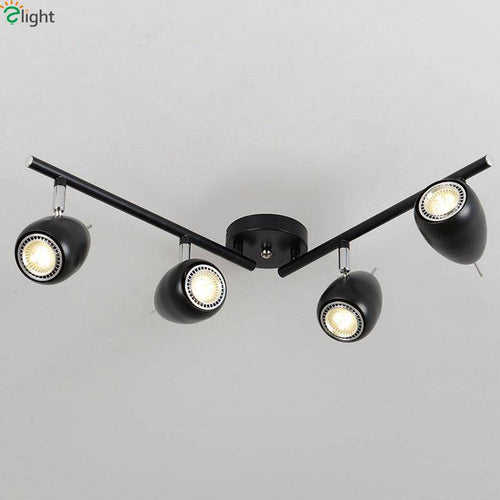 Plafonnier en métal avec spot LED dirigeables - vue 2 sur 2