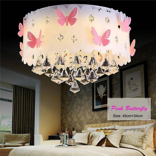 Plafonnier en cristal à LED avec papillons - vue 4 sur 4