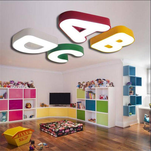 Plafonnier enfant LED en forme de lettres de l'alphabet - vue 3 sur 6