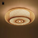 Plafonnier en bambou rond style japonais Woven