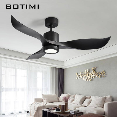 Ventilateur de plafond design LED à pales ondulées (noir ou blanc) - vue 3 sur 4