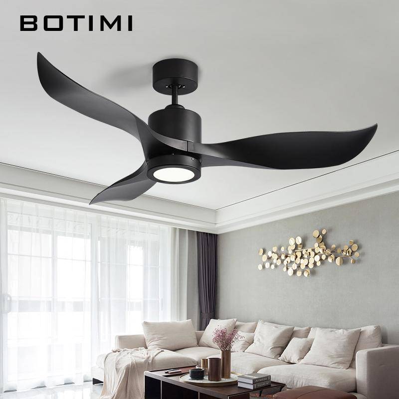 Ventilateur de plafond design LED à pales ondulées (noir ou blanc) - vue 2 sur 4