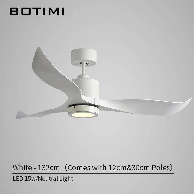 Ventilateur de plafond design LED à pales ondulées (noir ou blanc) - vue 3 sur 4
