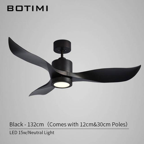 Ventilateur de plafond design LED à pales ondulées (noir ou blanc) - vue 5 sur 4