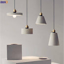 Suspension design LED en ciment de forme