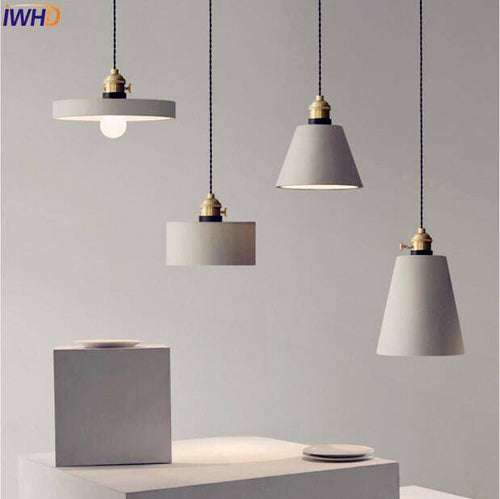Suspension design LED en ciment de forme - vue 3 sur 8