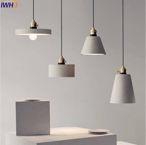 Suspension design LED en ciment de forme - vue 2 sur 8