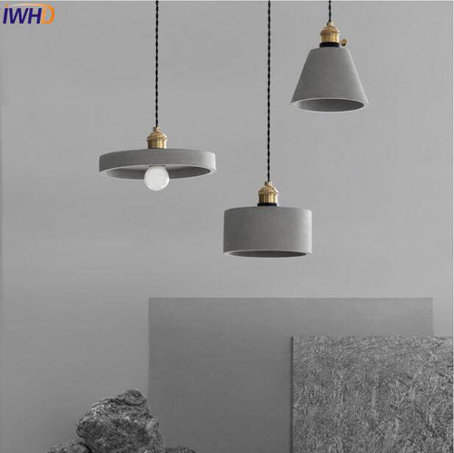 Suspension design LED en ciment de forme - vue 4 sur 8