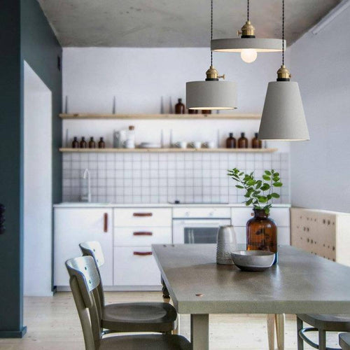 Suspension design LED en ciment de forme - vue 5 sur 8
