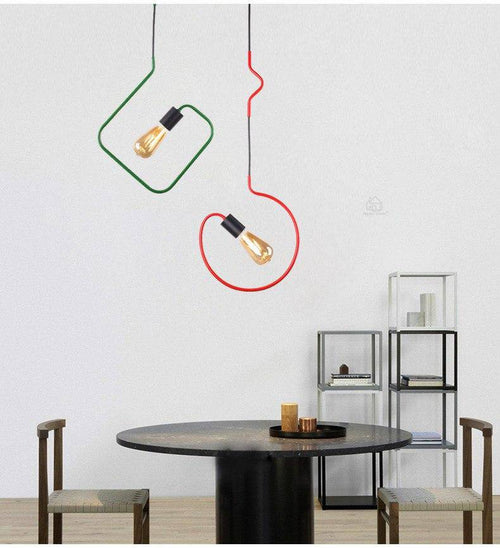 Suspensions design LED en forme géométriques de couleurs - vue 9 sur 9