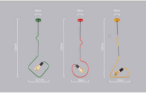 Suspensions design LED en forme géométriques de couleurs - vue 5 sur 9
