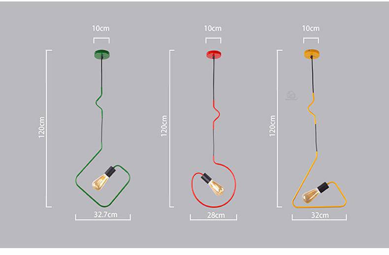 Suspensions design LED en forme géométriques de couleurs - vue 4 sur 9