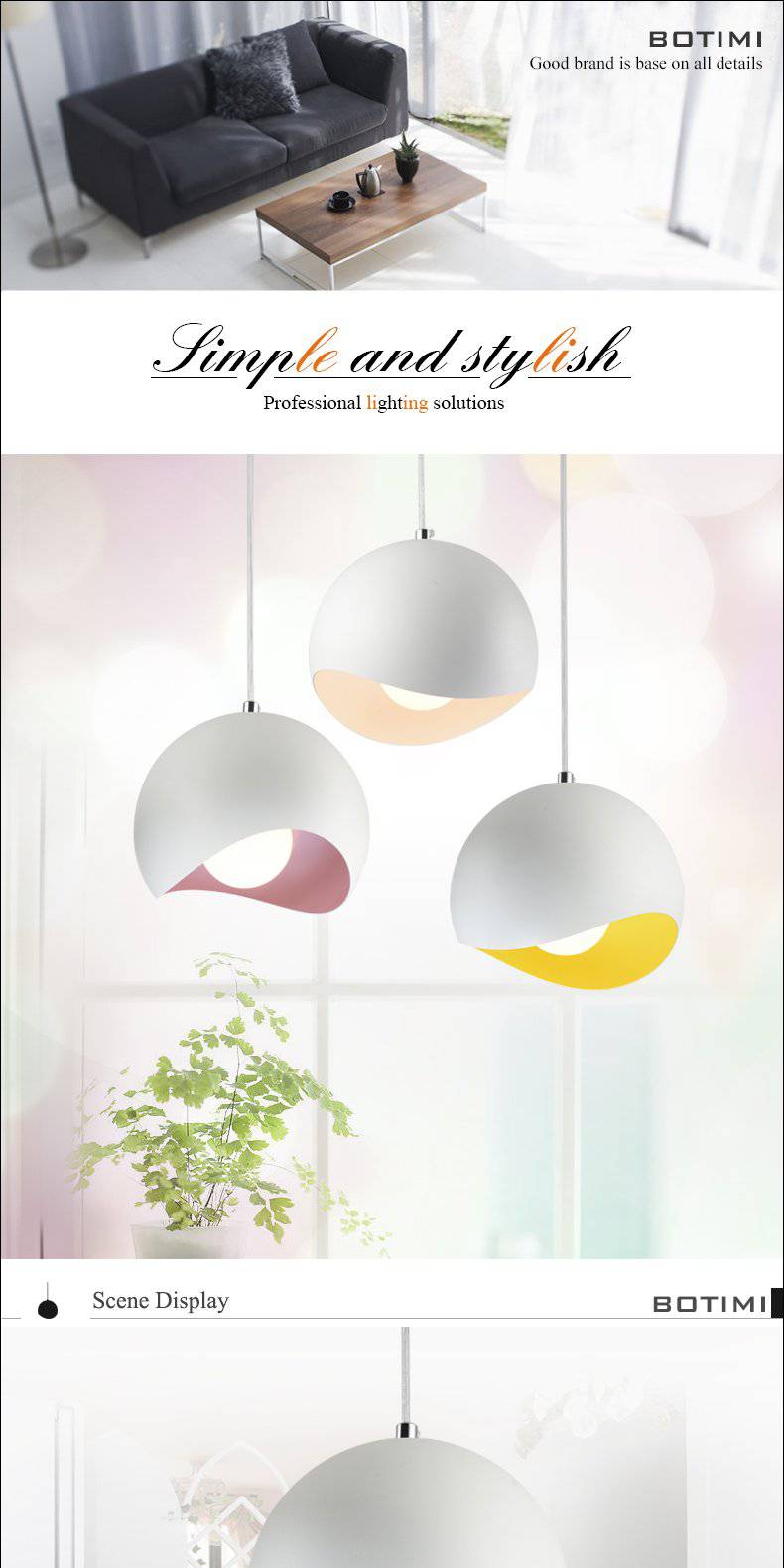 Suspension design en boule ouverte de couleur Botimi - vue 11 sur 15
