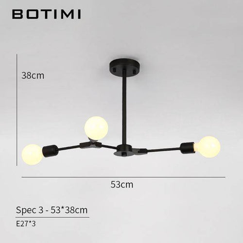 Lustre design à LED avec branches noires Pendente