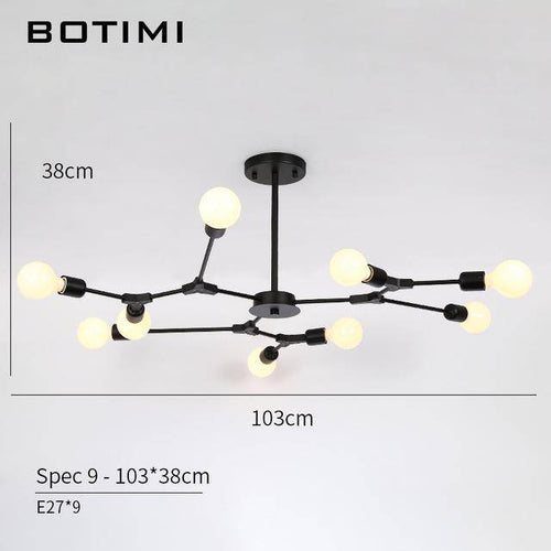 Lustre design à LED avec branches noires Pendente - vue 5 sur 6
