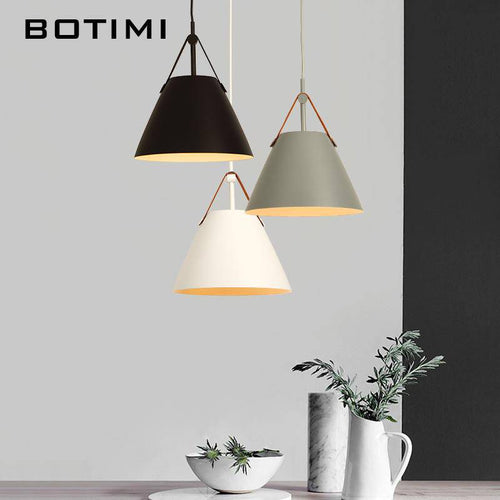 Suspension design LED en métal et tissu Botimi - vue 3 sur 13