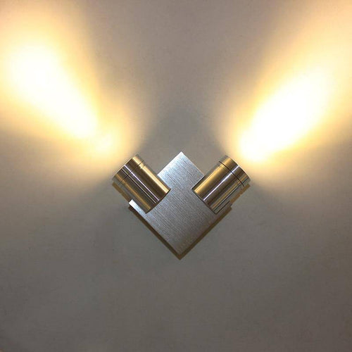 Applique murale LED chromée avec deux spots - vue 2 sur 4