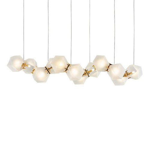 Lustre design moderne doré à LED Avize - vue 7 sur 7