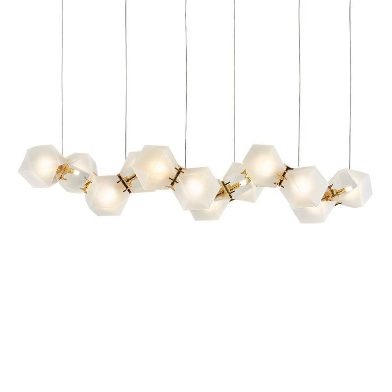 Lustre design moderne doré à LED Avize - vue 7 sur 7