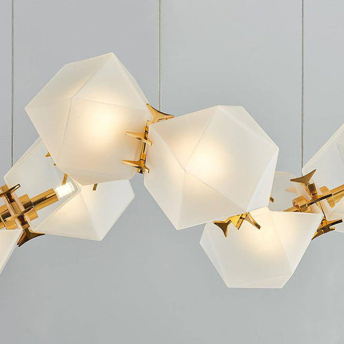 Lustre design moderne doré à LED Avize - vue 6 sur 7