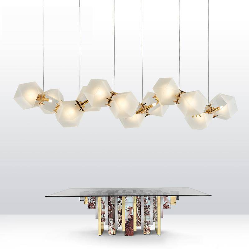 Lustre design moderne doré à LED Avize - vue 4 sur 7