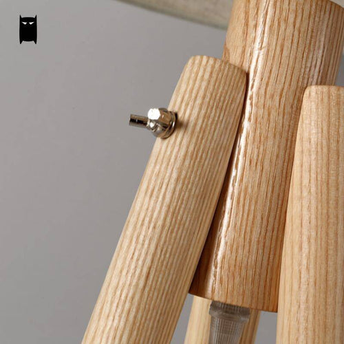 Lampadaire trépied en bois scandinave - vue 6 sur 6
