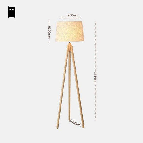 Lampadaire trépied en bois scandinave