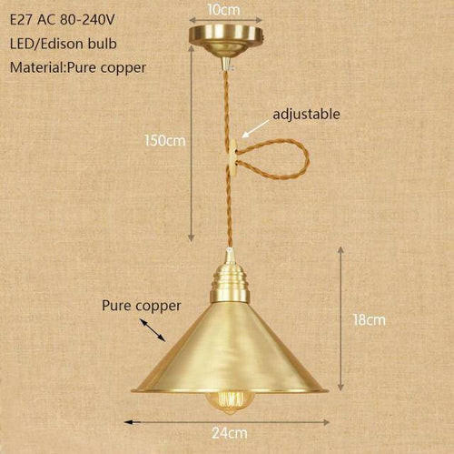 Suspension design à LED avec abat-jour doré Iron Loft - vue 5 sur 5