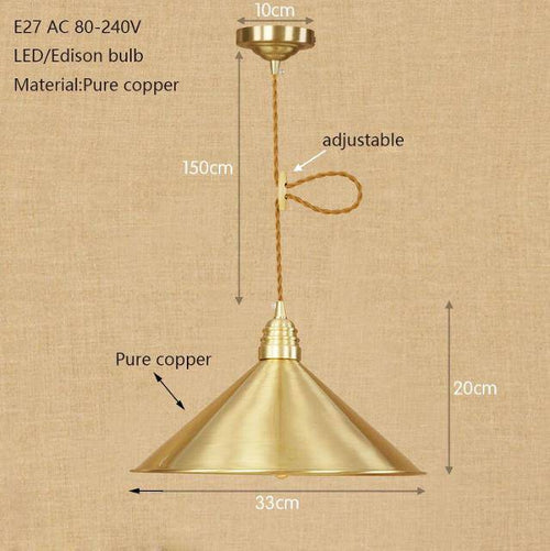 Suspension design à LED avec abat-jour doré Iron Loft - vue 6 sur 5