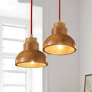 Suspension moderne LED en bois avec abat-jour arrondi Craft
