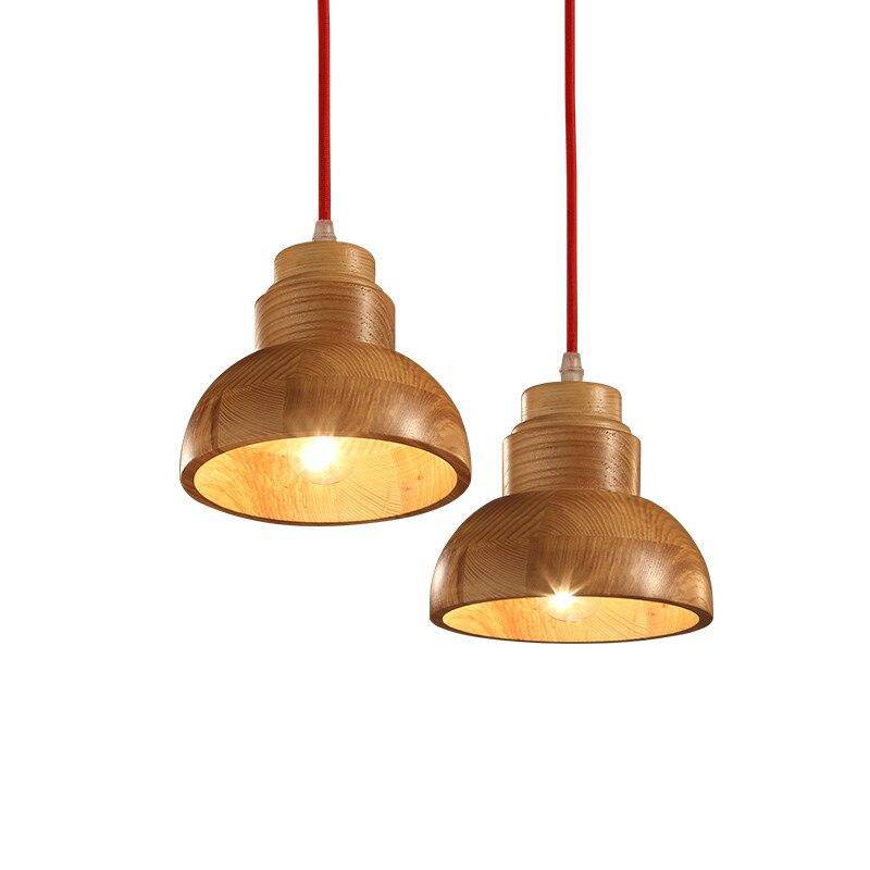 Suspension moderne LED en bois avec abat-jour arrondi Craft - vue 6 sur 6