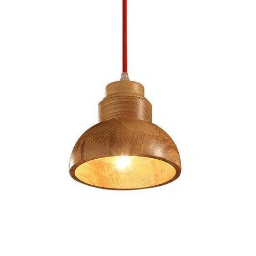 Suspension moderne LED en bois avec abat-jour arrondi Craft - vue 6 sur 6